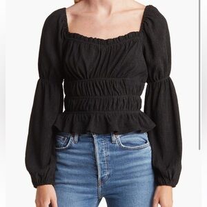 NWT ASTR Plisse Top - Black
